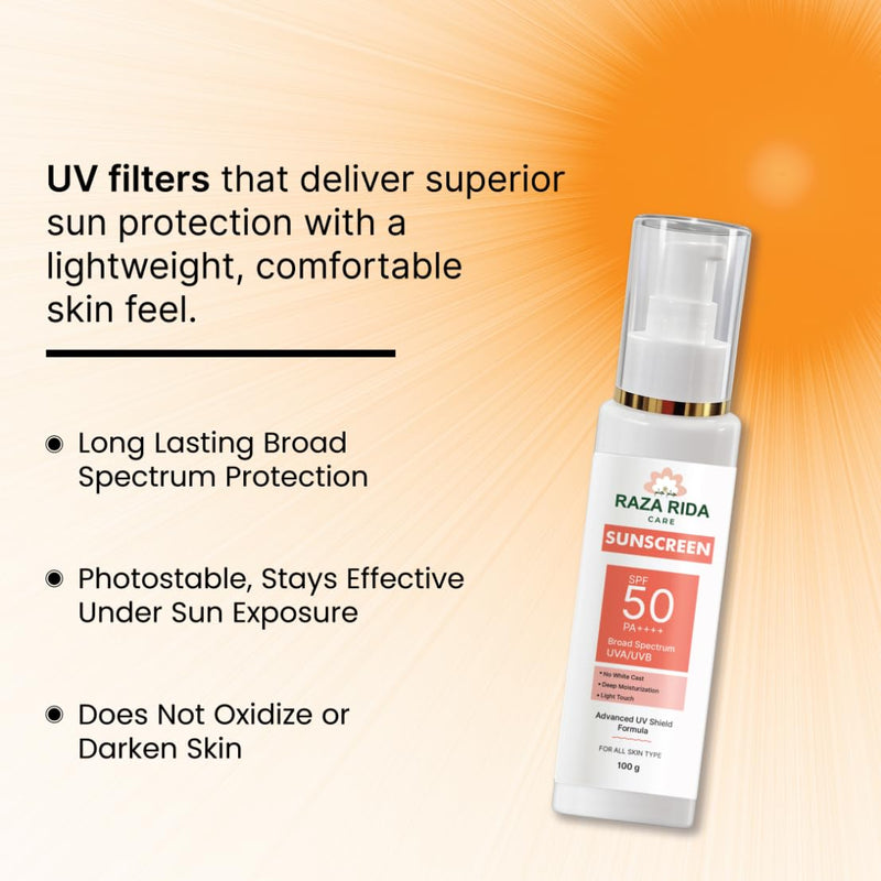 Raza Rida Care Sunscreen SPF 50 PA++++ UV filters