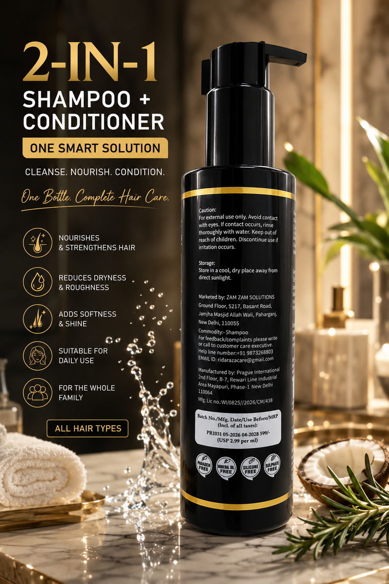 Raza Rida Care 2 in 1 Shampoo Conditioner back label 1