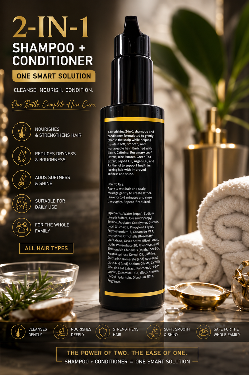 Raza Rida Care 2 in 1 Shampoo Conditioner back label 2