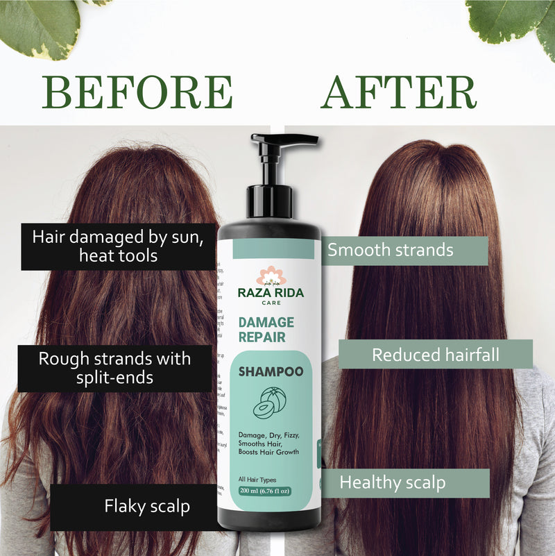 Raza Rida Care Damage Repair Shampoo strengthens hair