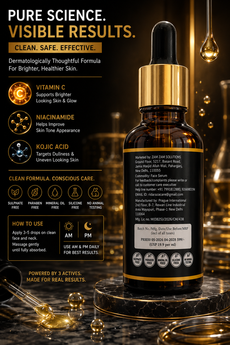 Raza Rida Care Flawless Skin Brightening Serum back label 2