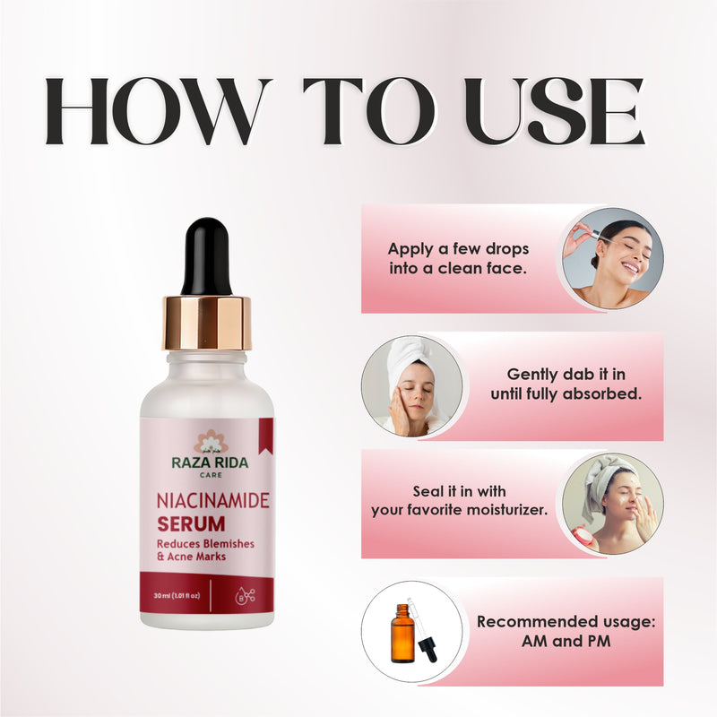Raza Rida Care Niacinamide Serum how to use