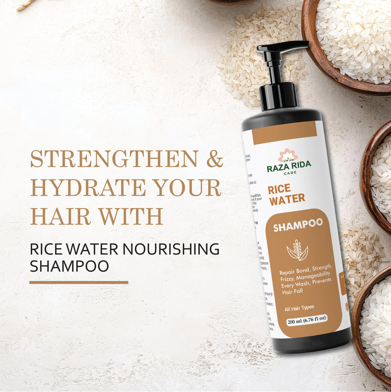 Raza Rida Care Rice Water Shampoo bottle