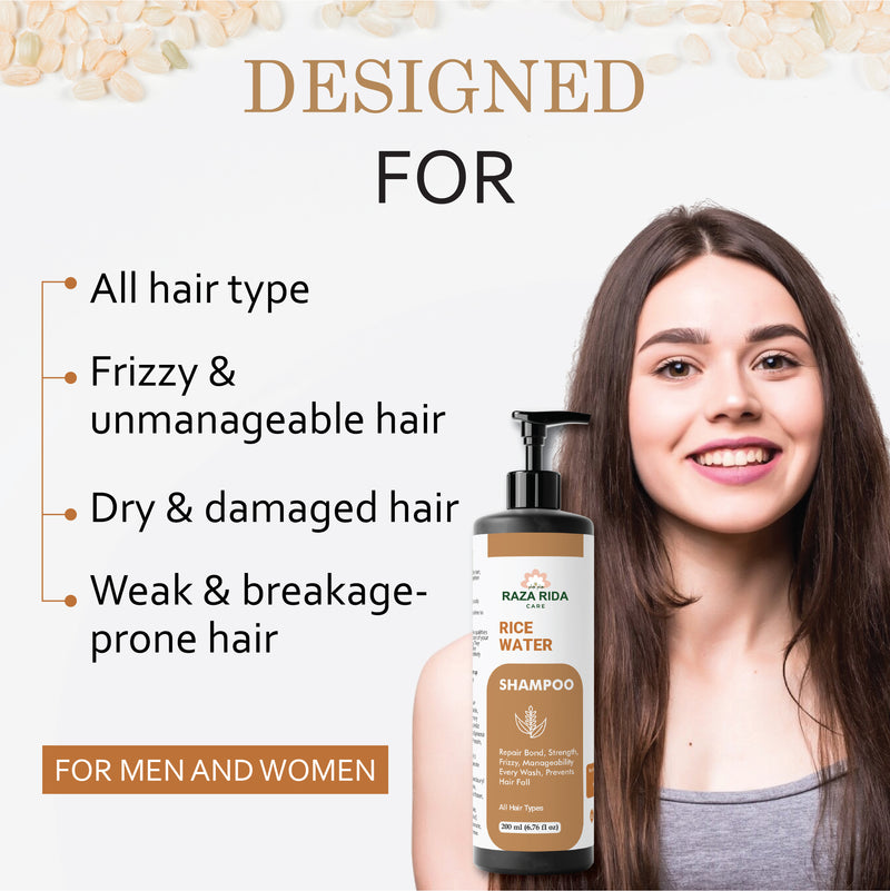 Raza Rida Care Rice Water Shampoo designed for all hair types