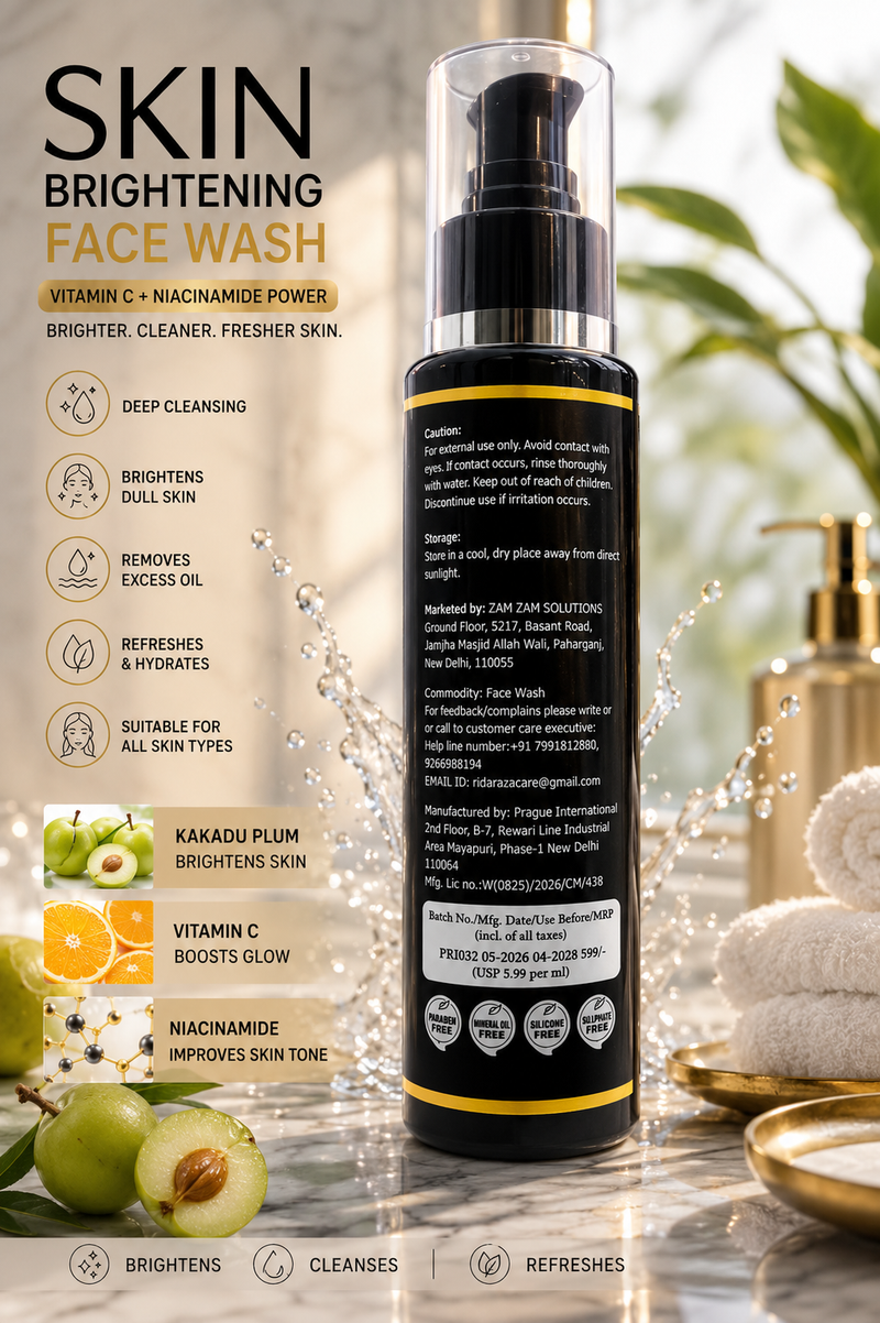 Raza Rida Care Skin Brightening Face Wash back label 1