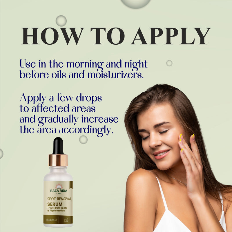 Raza Rida Care Spot Removal Serum how to apply